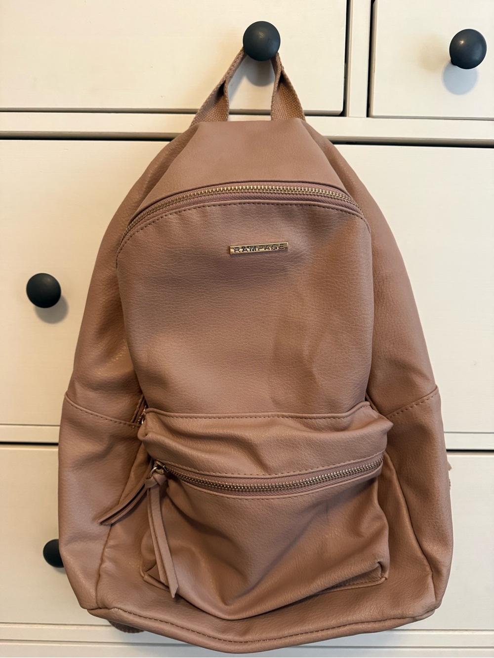 Rampage Mauve Pink Faux Leather Backpack